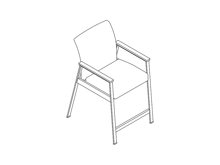A line drawing - Nemschoff Easton Easy Access Chair–Open Arm