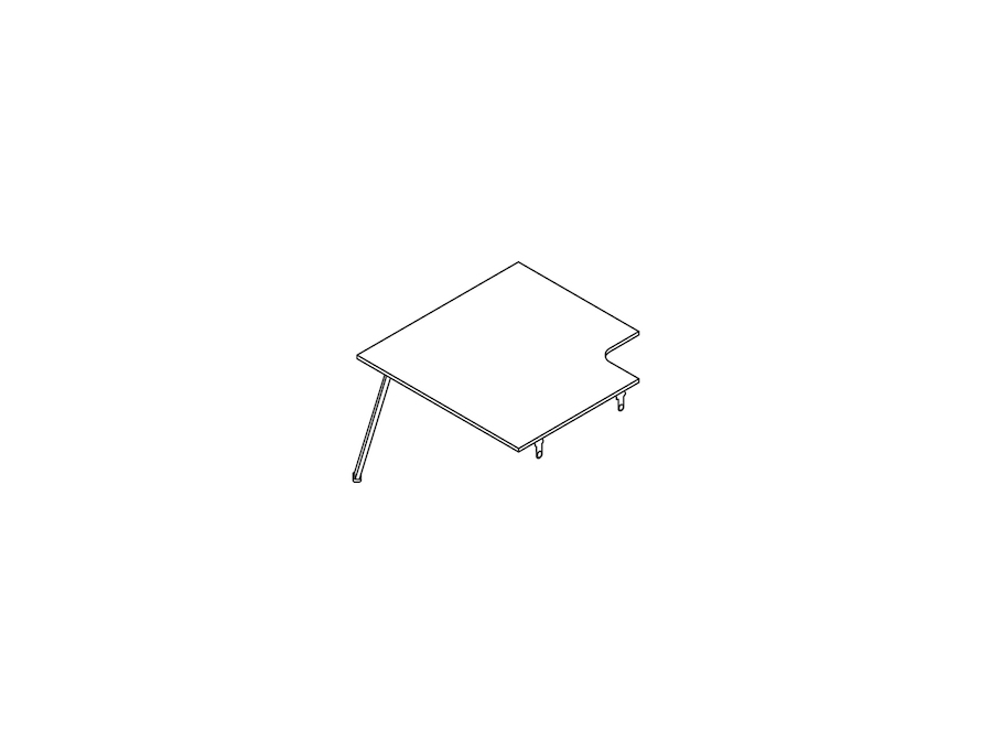 A line drawing - Nemschoff Easton Multiple Seating–Spanner Corner Table