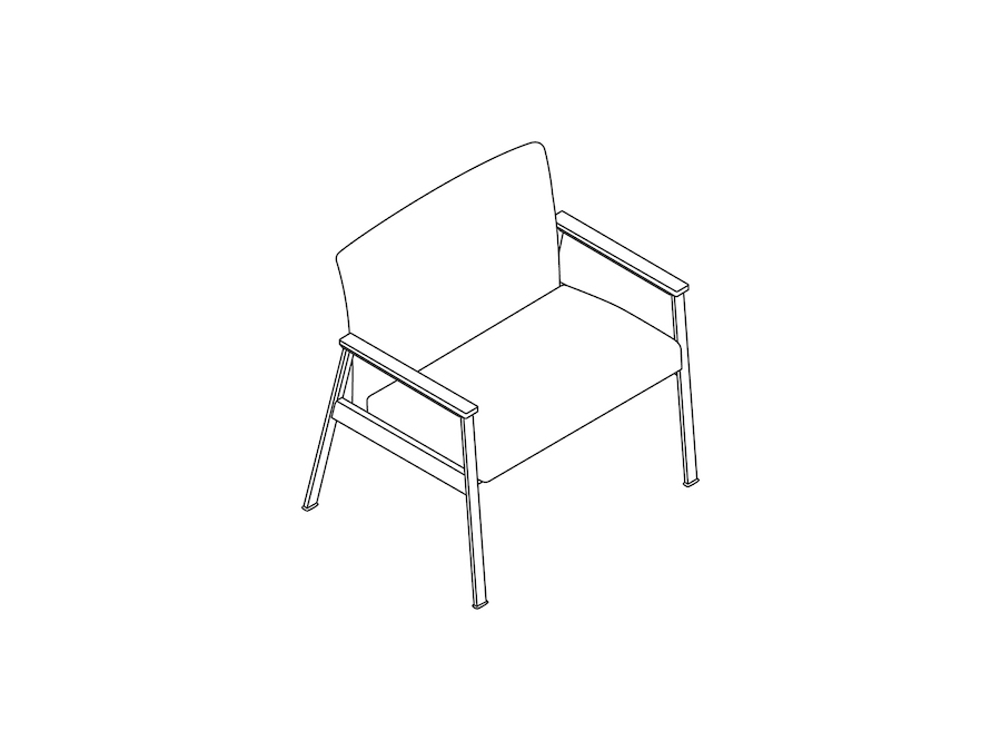 A line drawing - Nemschoff Easton Plus Chair–Open Arm
