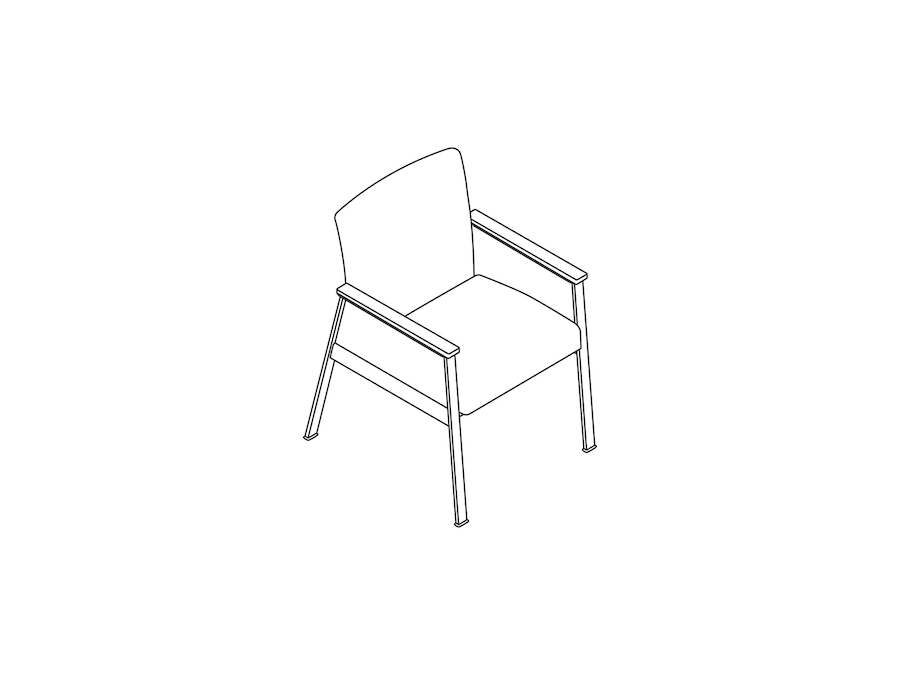 A line drawing - Nemschoff Easton Side Chair–Closed Arm