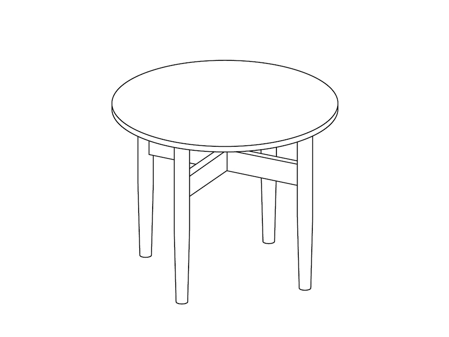 A line drawing - Nemschoff Hemlock Side Table–Round