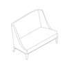 A line drawing - Nemschoff Iris Settee–Armless