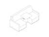 A line drawing - Nemschoff Merge 2 Flop Sofa