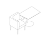 A line drawing - Nemschoff Palisade Booth–Left–1 Seat