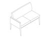 A line drawing - Nemschoff Palisade Multiple Seating–Left Arm–2 Seat