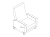 A line drawing - Nemschoff Prísto Recliner–Fold-Down Arm