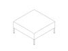 A line drawing - Nemschoff Riva Bench–Square–Large
