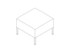 A line drawing - Nemschoff Riva Bench–Square–Small