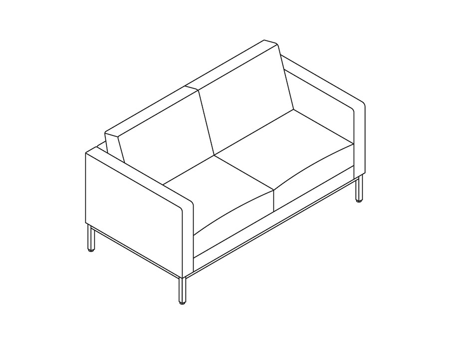 A line drawing - Nemschoff Riva Sofa–2 Seat