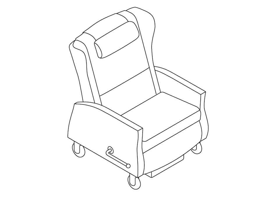 A line drawing - Nemschoff Serenity Recliner–Standard Size