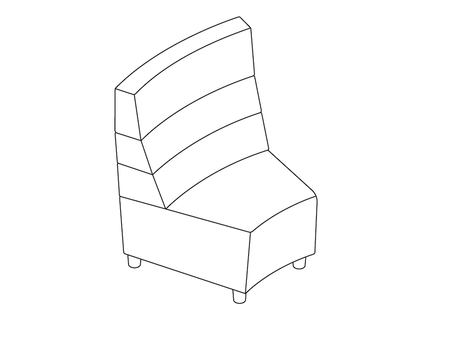 A line drawing - Nemschoff Steps Inside Wedge–High Back–Armless