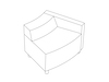 A line drawing - Nemschoff Steps Outside Wedge–Low Back–Right Arm