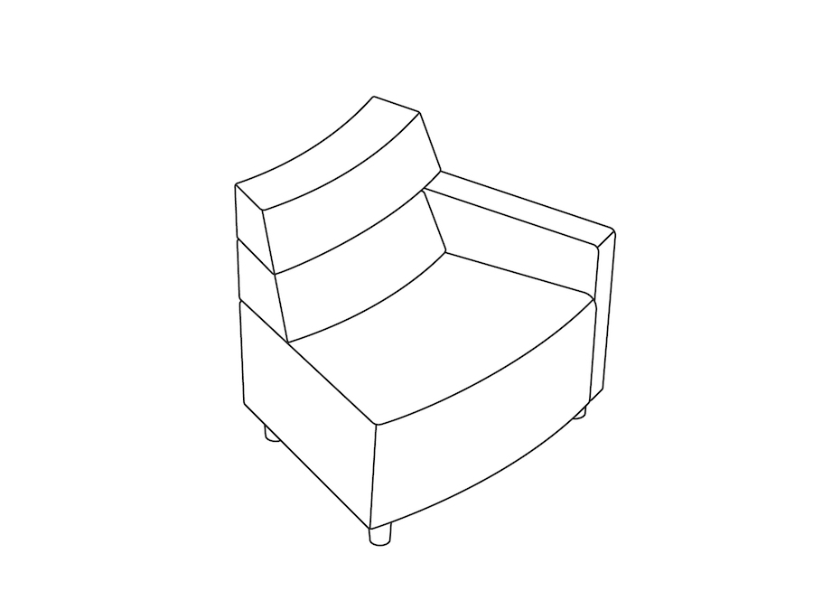 A line drawing - Nemschoff Steps Outside Wedge–Mid Back–Right Arm