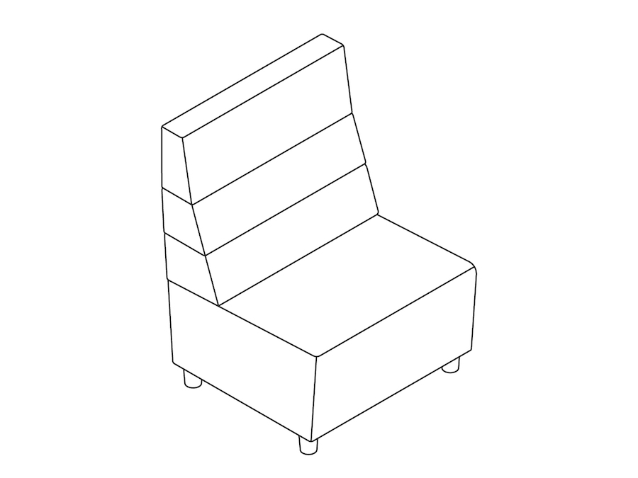 A line drawing - Nemschoff Steps Straight Seat–High Back–Armless