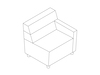 A line drawing - Nemschoff Steps Straight Seat–Mid Back–Right Arm