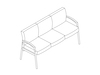 A line drawing - Nemschoff Valor Multiple Seating-3 Seat