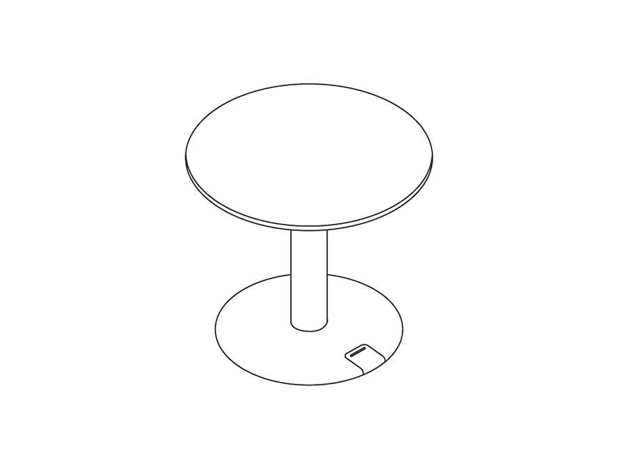 A line drawing - OE1 Sit-to-Stand Table–Round