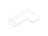 A line drawing - Pawson Drift Sectional Sofa–Chaise Left