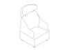 A line drawing - Plex Club Chair–With Headrest