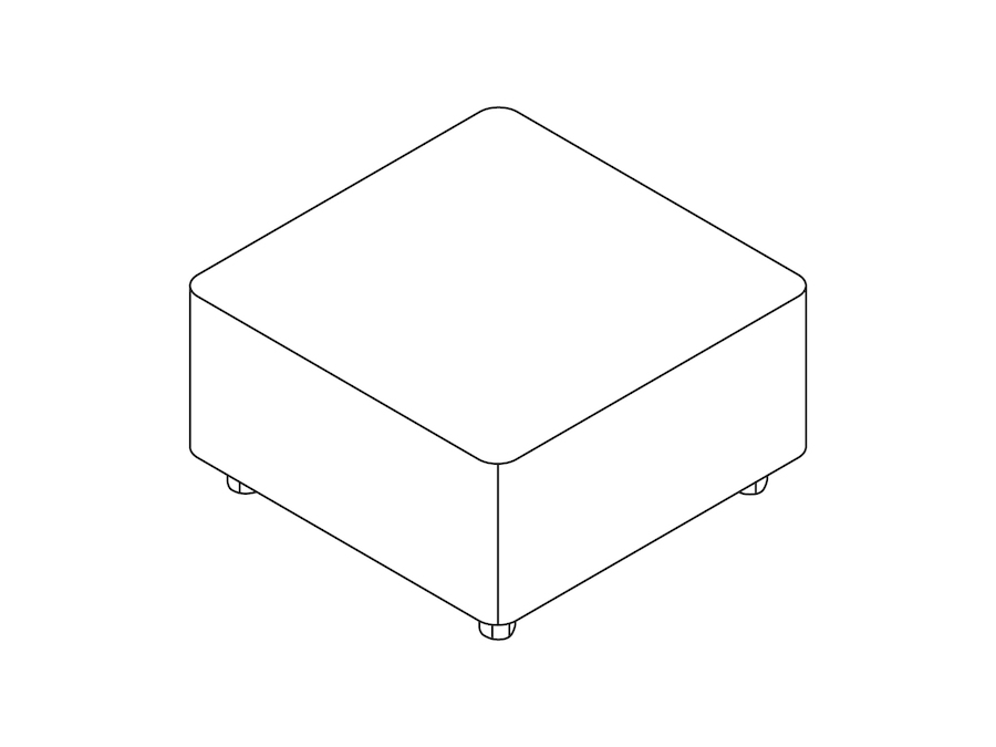 A line drawing - Plex Ottoman