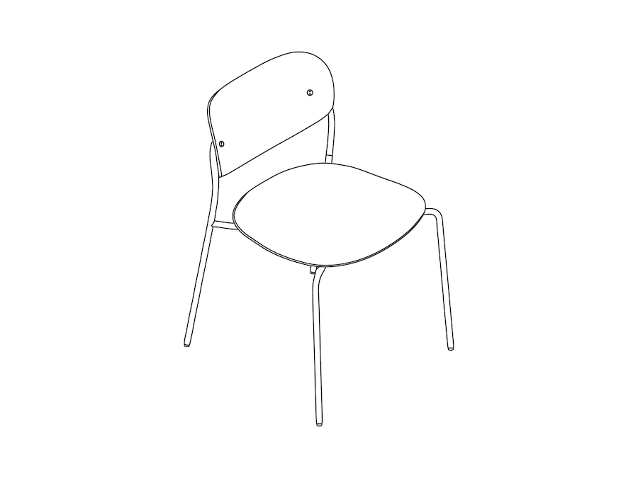 A line drawing - Portrait Chair–Armless–Wood