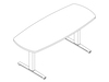 A line drawing - Renew Sit-to-Stand Table–Oval