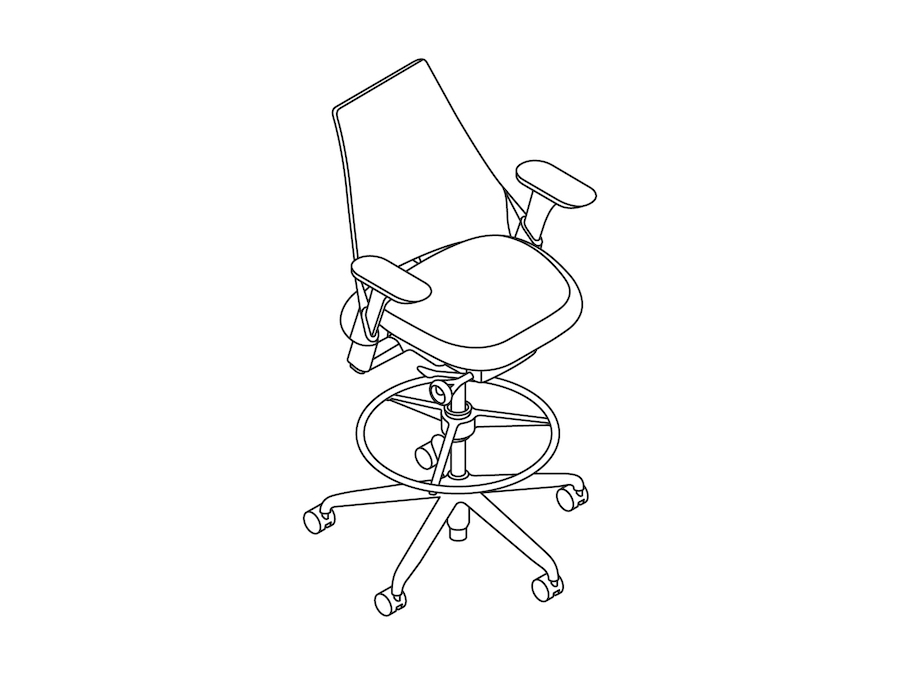 A line drawing - Sayl Stool