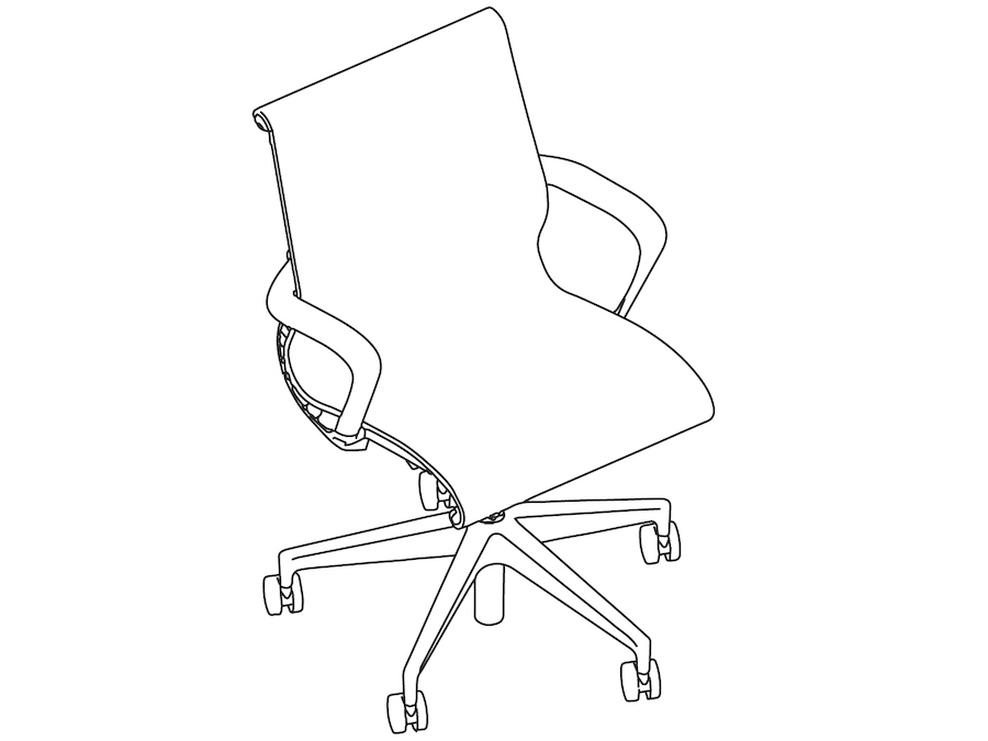 A line drawing - Setu Chair–With Arms