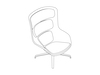 A line drawing - Striad Lounge Chair–High Back–4-Star Base