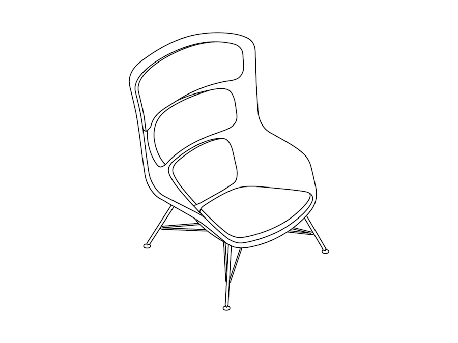 A line drawing - Striad Lounge Chair–High Back–Wire Base