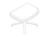 A line drawing - Striad Ottoman–4-Star Base