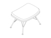 A line drawing - Striad Ottoman–Wire Base