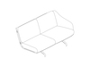 Uno schizzo - Divano Striad–Schienale basso–2 sedili–Bracciolo sinistro–Base a 4 gambe