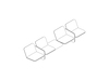 A line drawing - Wilkes Modular Sofa Group–2 Seat Left–Table–2 Seat Right