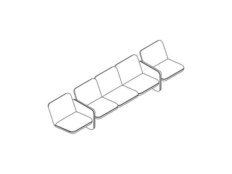 A line drawing - Wilkes Modular Sofa Group–5 Seat