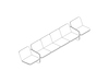 A line drawing - Wilkes Modular Sofa Group–6 Seat