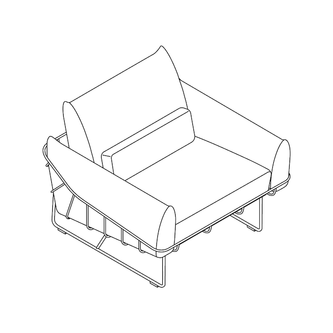 Um desenho de linha - Cadeira Wireframe