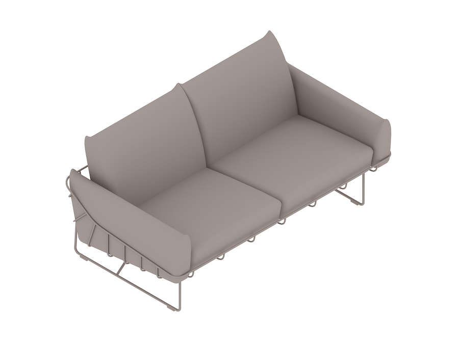 A generic rendering - Wireframe Sofa–2 Seat
