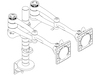 A line drawing - Wishbone Monitor Arm–Dual Bar
