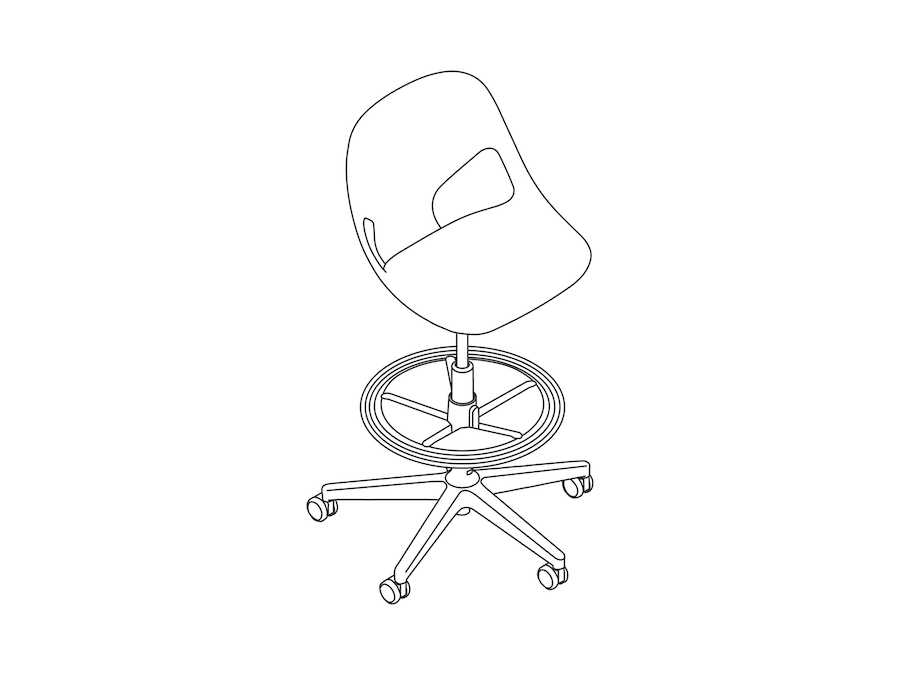 Un dibujo - Silla alta Zeph - Sin descansabrazos