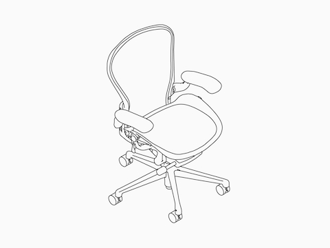A line drawing of an Aeron Chair.