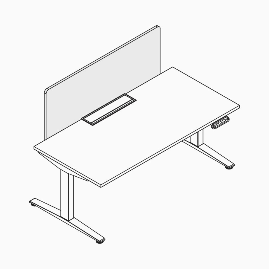 オーグメントレシオワークトップにマウントされたスクリーンの線画