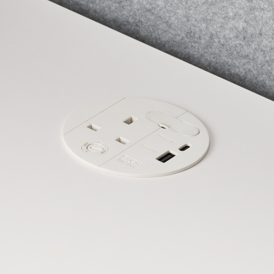 Detail of power access option on Bound Workplace Solutions