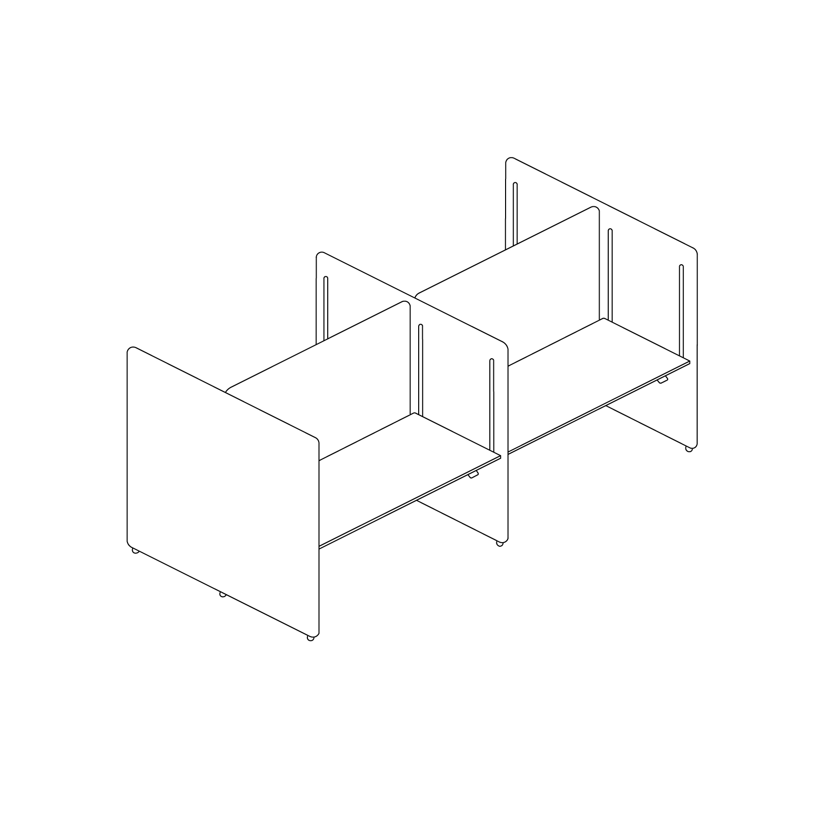 Uno schizzo - Scrivanie Sit-Stand Bound - Back to Back
