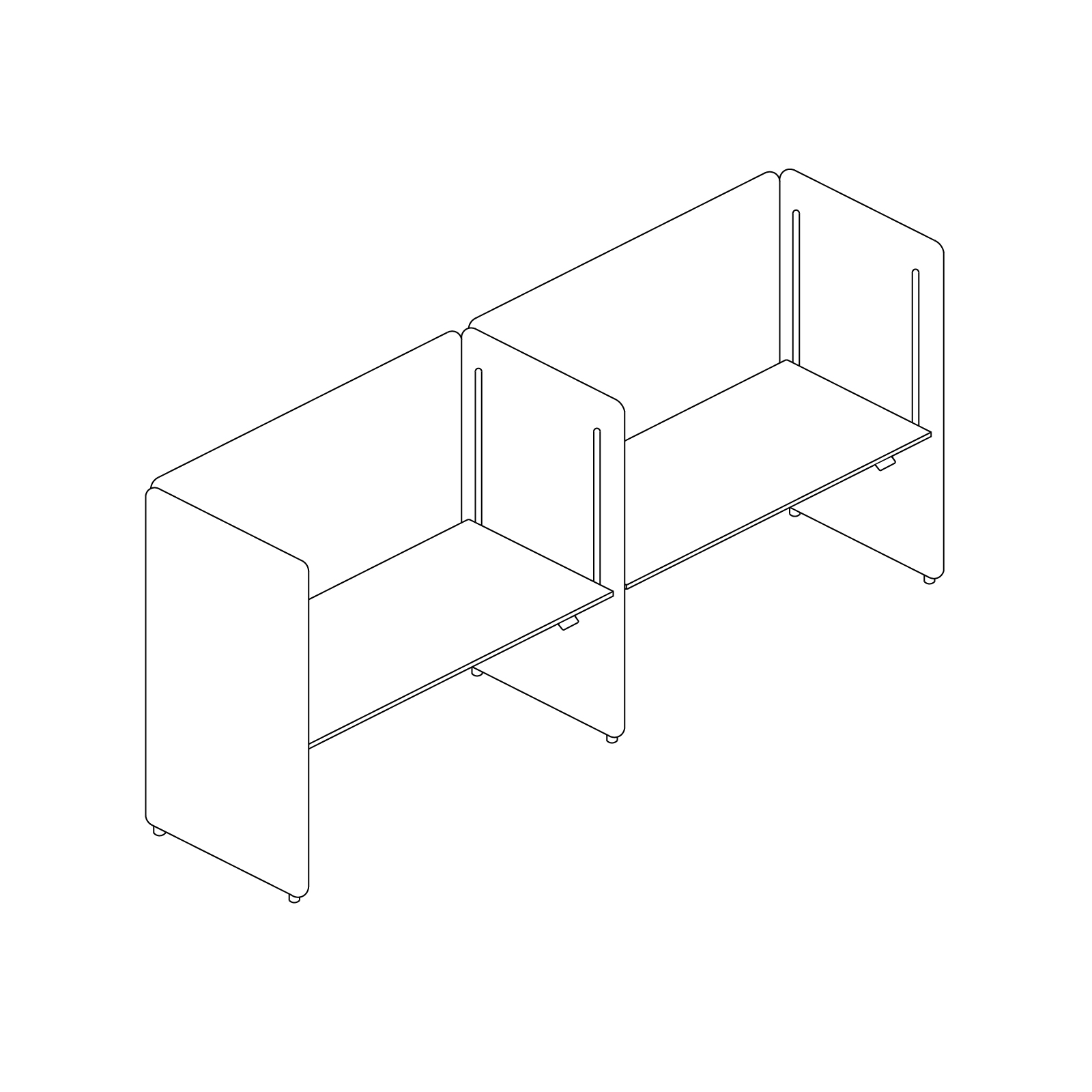 Uno schizzo - Scrivanie Sit-Stand Bound - Affiancate