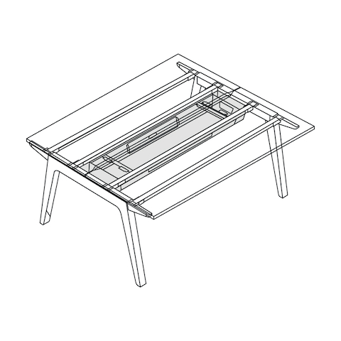 A line drawing of Byne System with a deep cable tray.