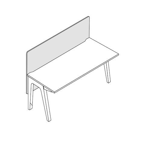 A line drawing of Byne System with a suspended frameless screen.