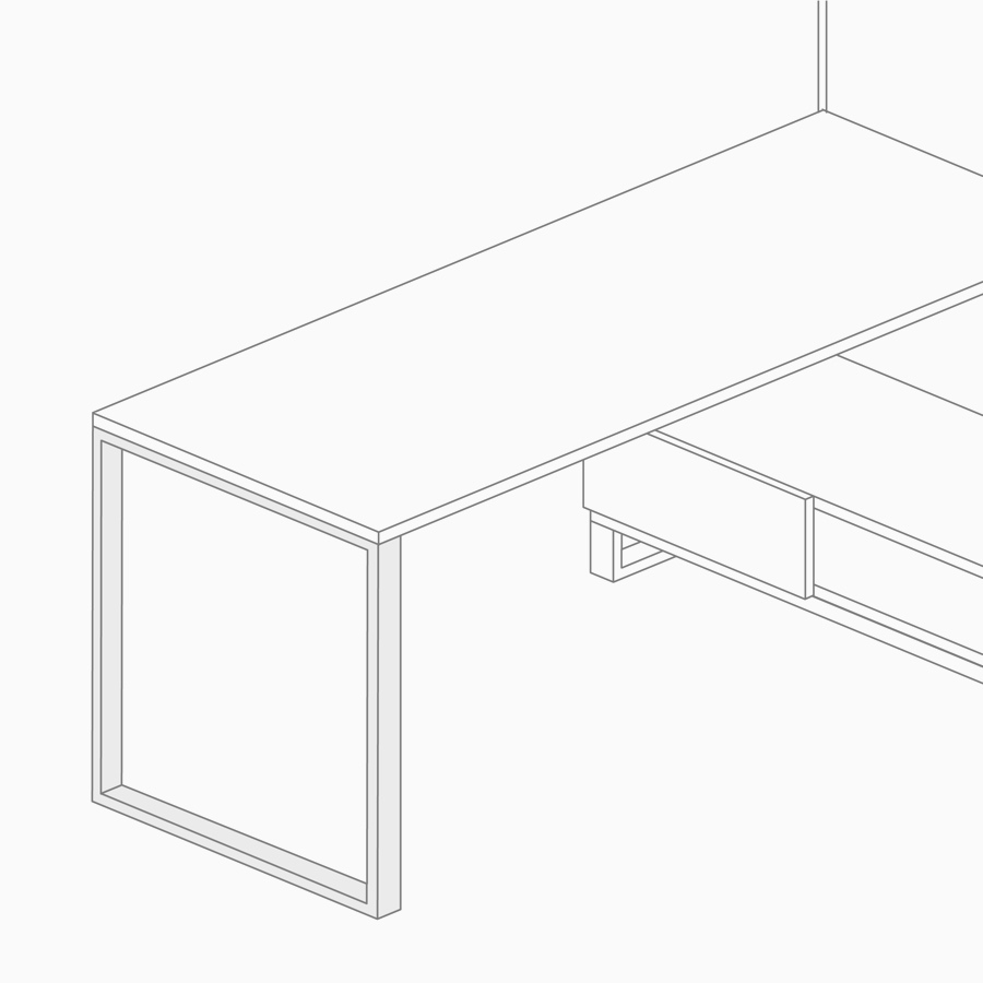 A line drawing of Canvas Channel's square open leg.