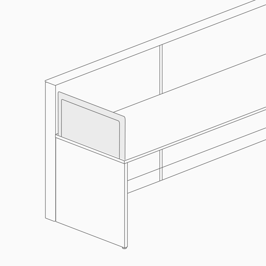 A line drawing of a delineation screen used to divide space.