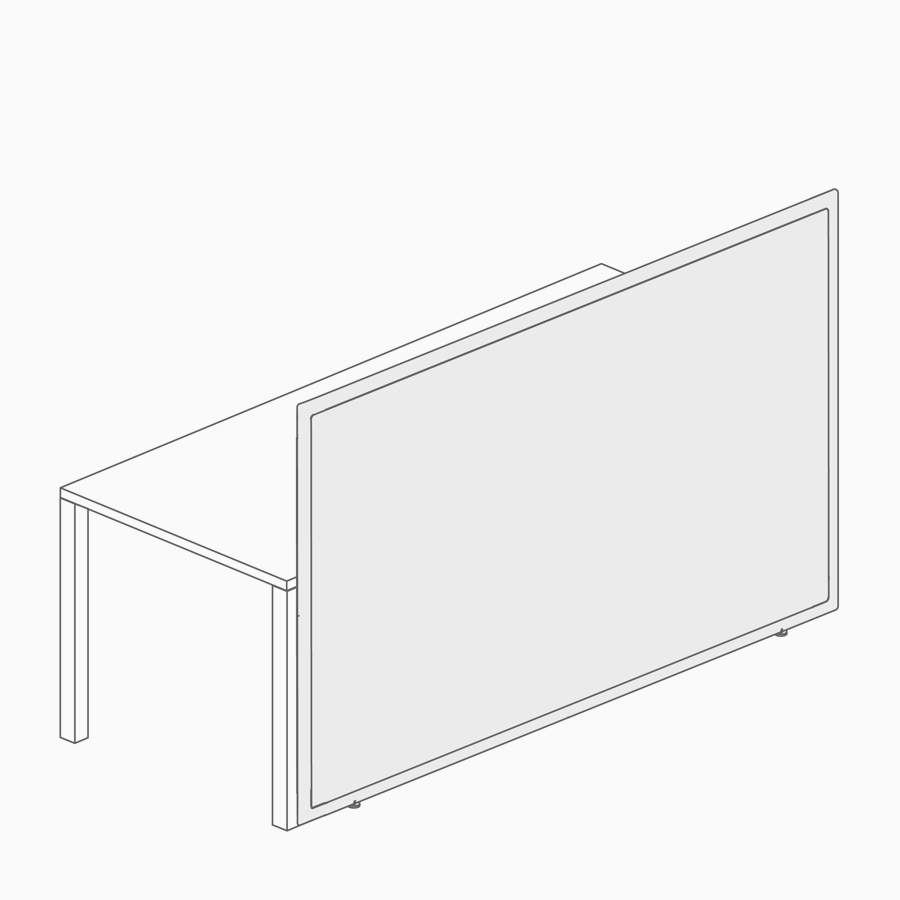 A line drawing of a floorstanding screen.